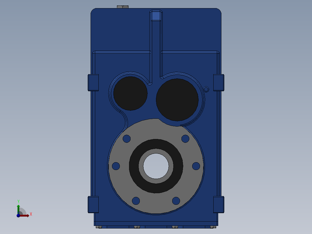 平行轴斜齿轮减速机前视图