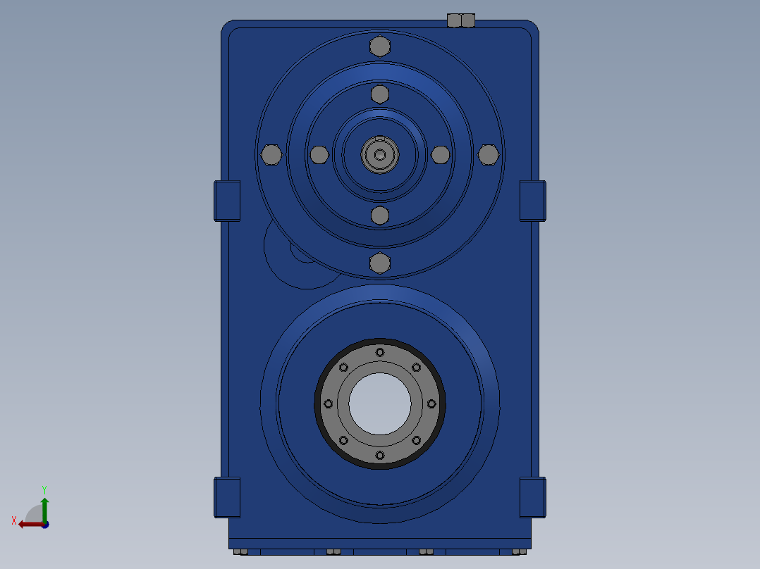 平行轴斜齿轮减速机后视图