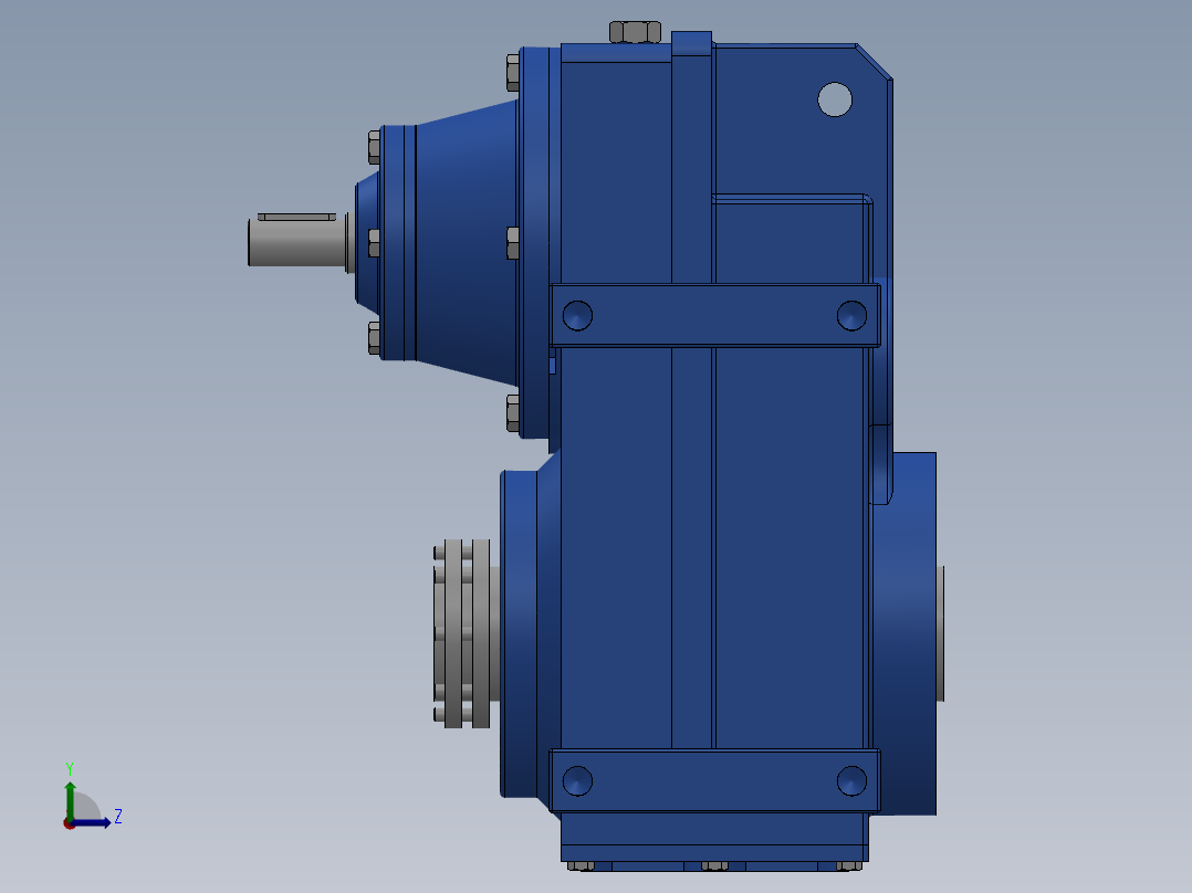 平行轴斜齿轮减速机左视图