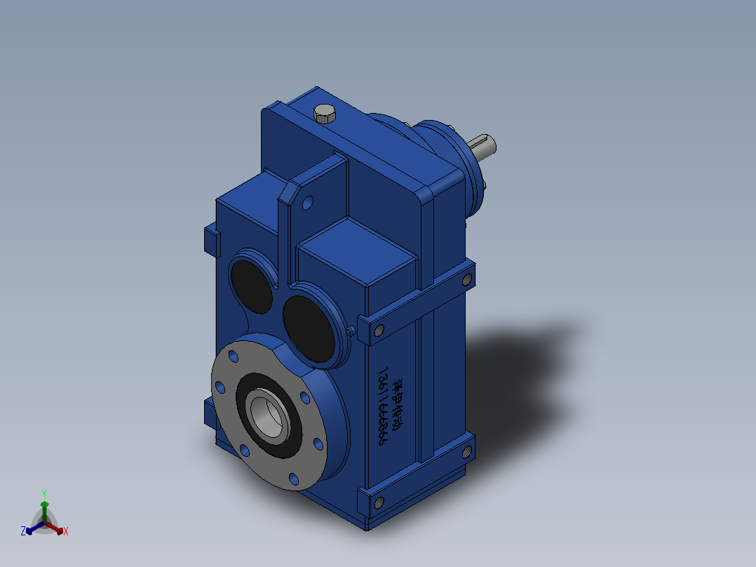 平行轴斜齿轮减速机正等轴测图