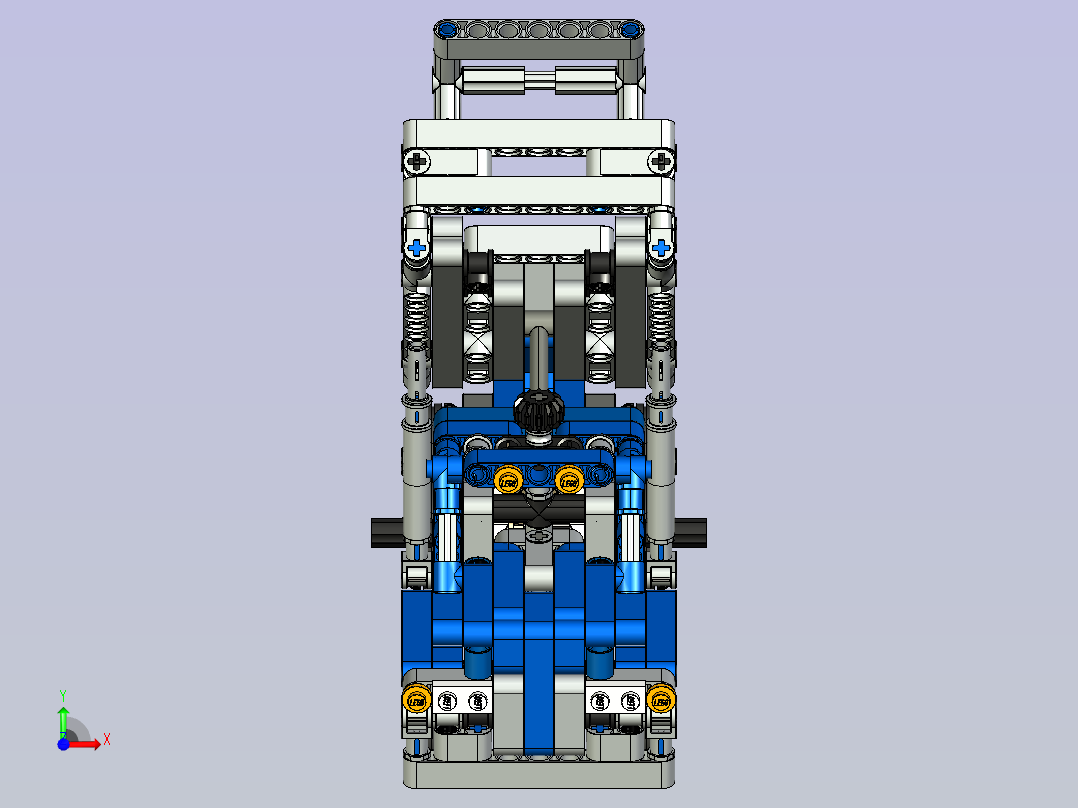 LEGO 42023建筑工程车拼装模型3D图纸 STEP格式前视图