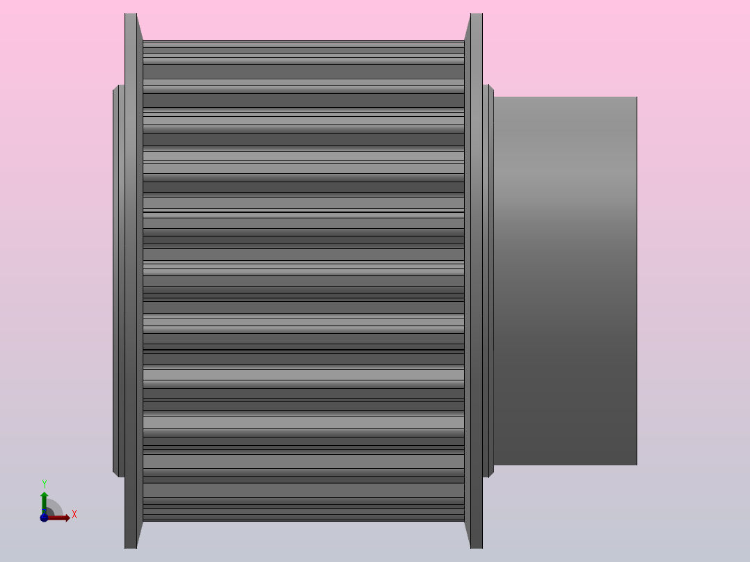 小凸缘型梯形齿同步带轮T5型_ST5DC-26-25-dc14-A前视图