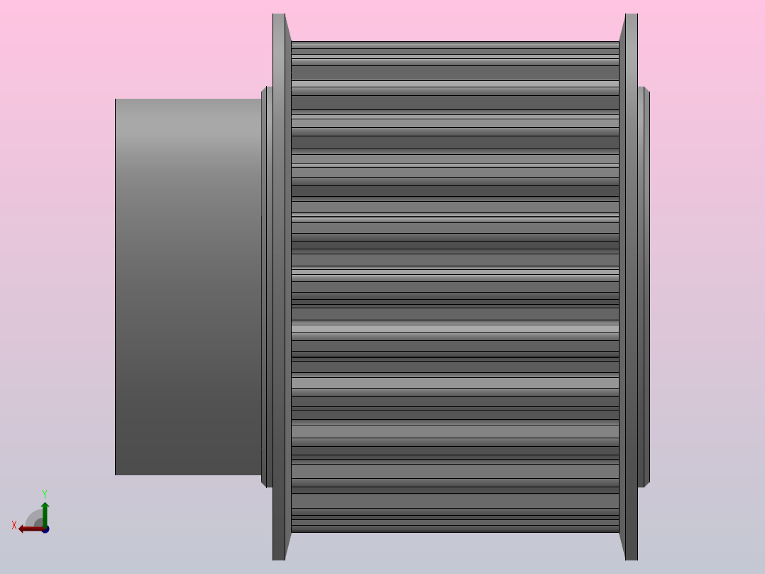 小凸缘型梯形齿同步带轮T5型_ST5DC-26-25-dc14-A后视图