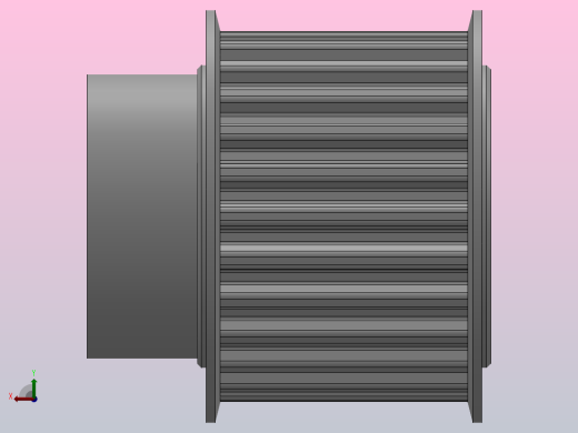小凸缘型梯形齿同步带轮T5型_ST5DC-26-25-dc14-A后视缩略图