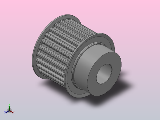 小凸缘型梯形齿同步带轮T5型_ST5DC-26-25-dc14-A正等轴测缩略图