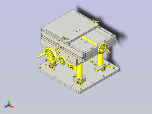 一款简易手动3轴组件3D图纸