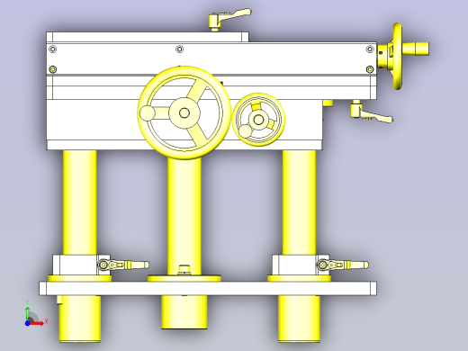 一款简易手动3轴组件3D图纸前视缩略图