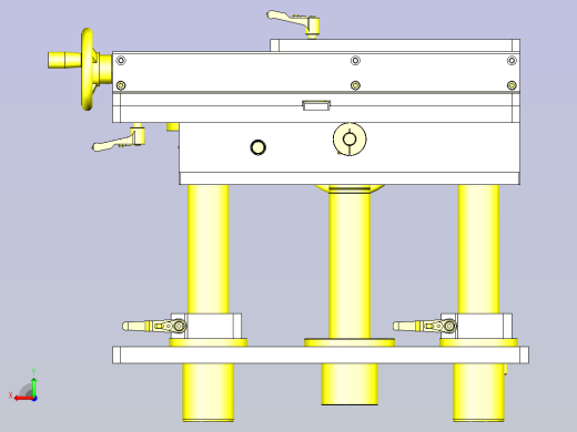 一款简易手动3轴组件3D图纸后视缩略图