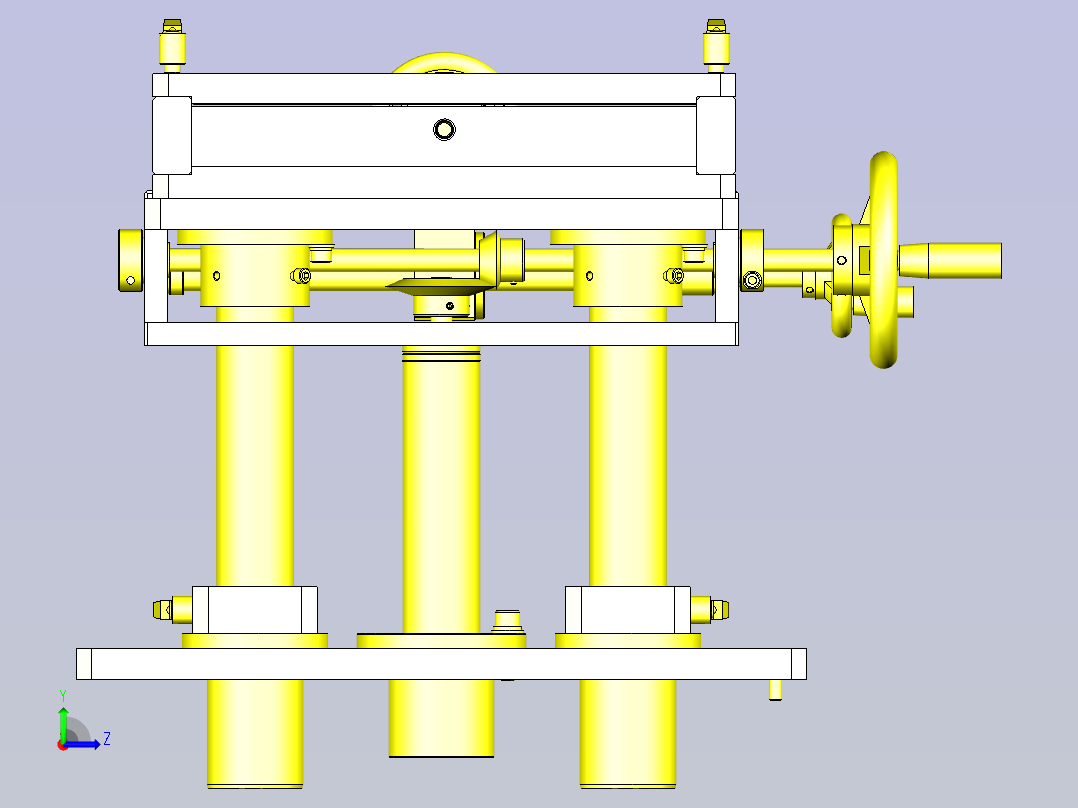 一款简易手动3轴组件3D图纸左视图