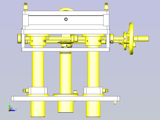 一款简易手动3轴组件3D图纸左视缩略图