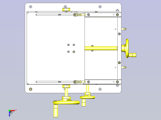 一款简易手动3轴组件3D图纸俯视缩略图