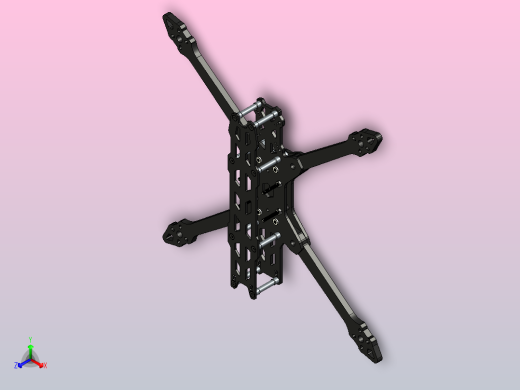 LX7折叠式7英寸（FPV）四轴无人机机架3D图纸+STEP格式