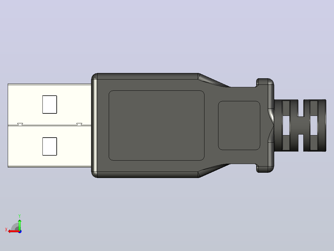 usb头后视图