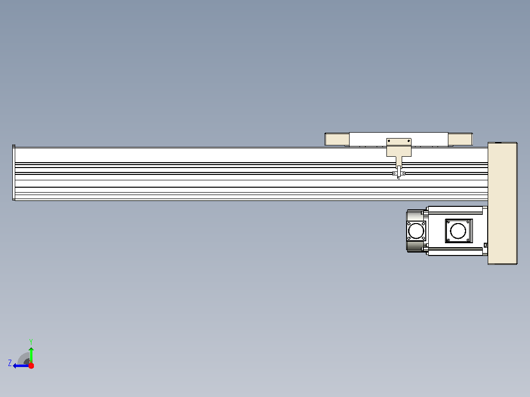 滚珠丝杠直线轴带导轨全封闭TPA-HCR-220D-3210C-L600-MP-C-P1K-N3右视图