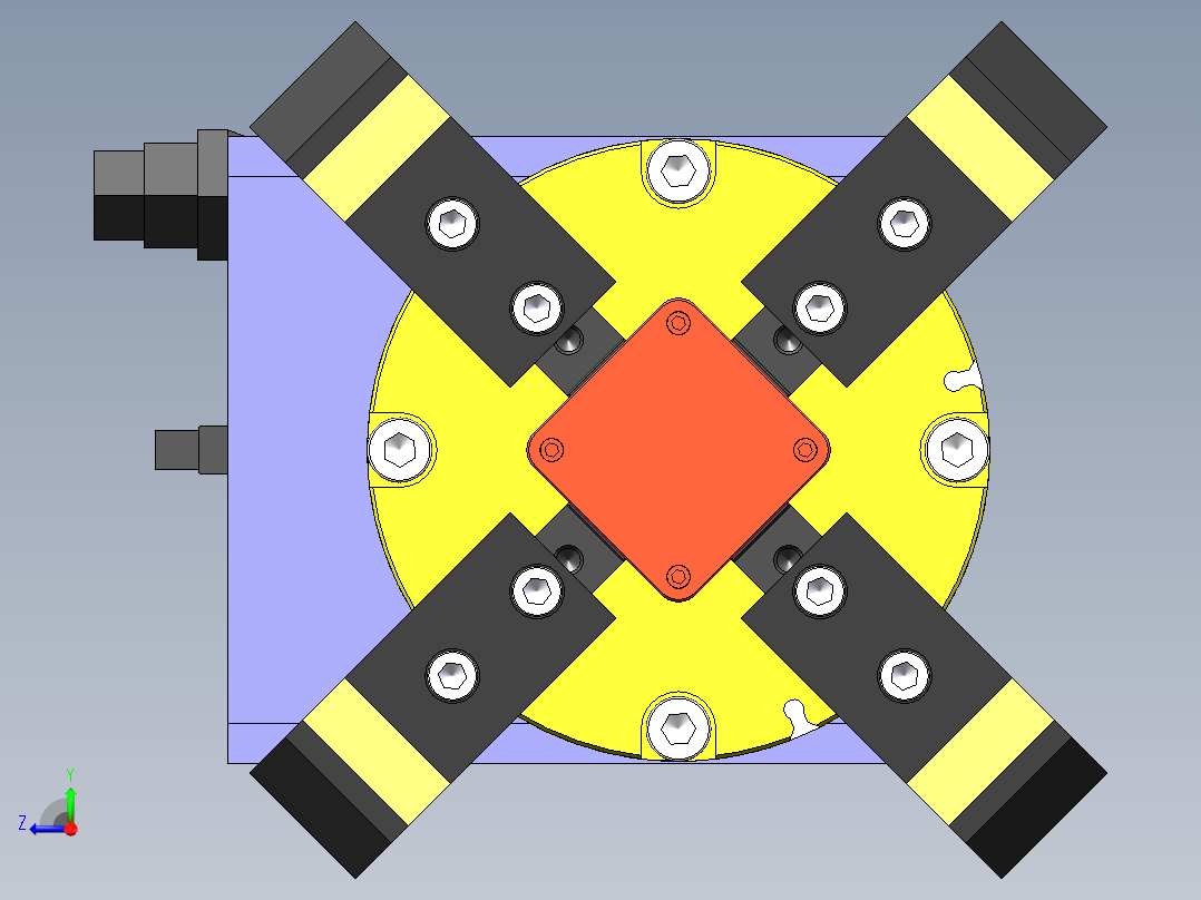 旋转夹紧手爪sw16可编辑右视图