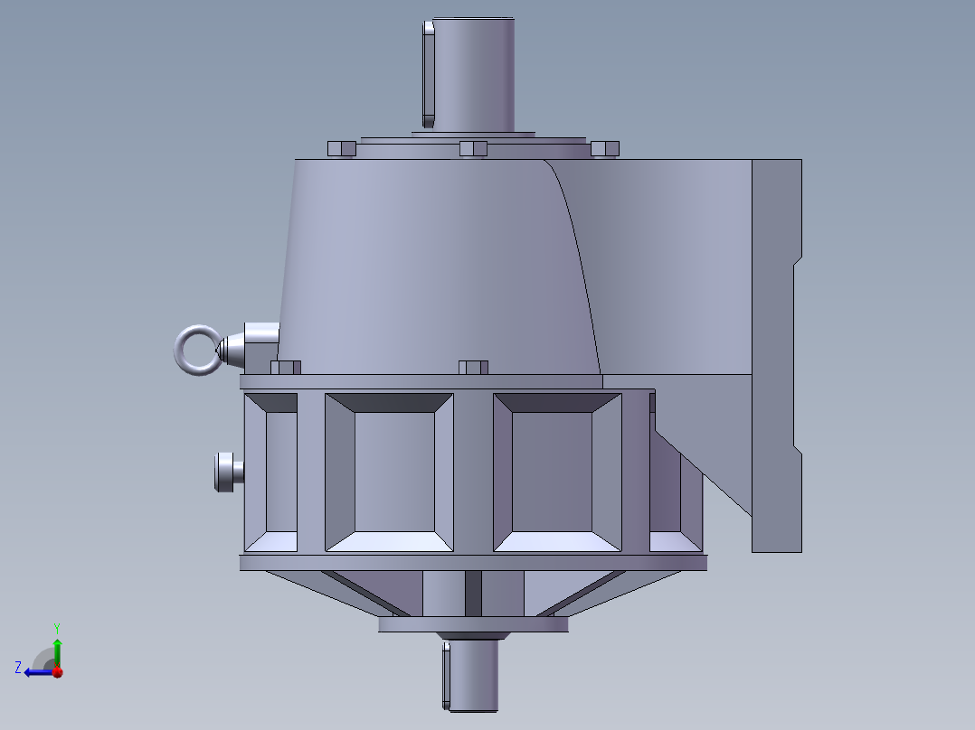 单级卧式摆线针轮减速机[X2]右视图