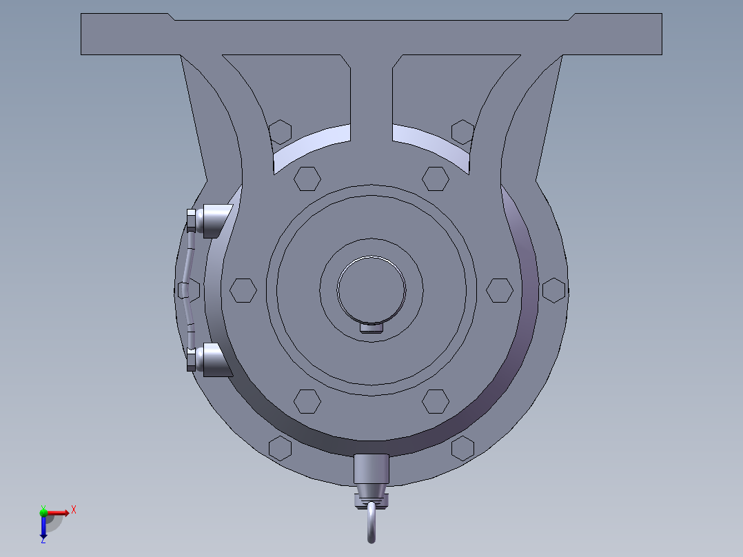 单级卧式摆线针轮减速机[X2]俯视图
