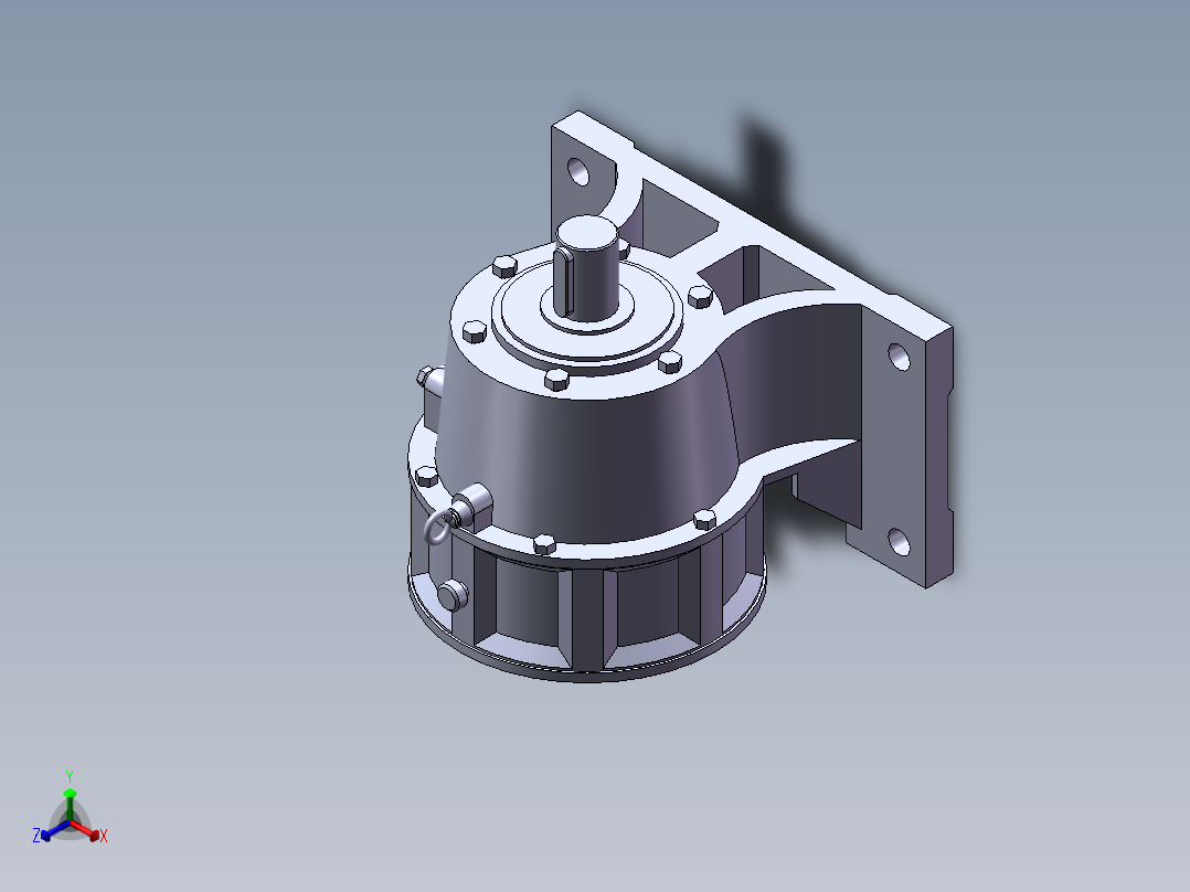 单级卧式摆线针轮减速机[X2]正等轴测图