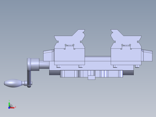 机用虎钳台虎口钳cad图纸solidworks三维模型3D建模工程图素材前视缩略图