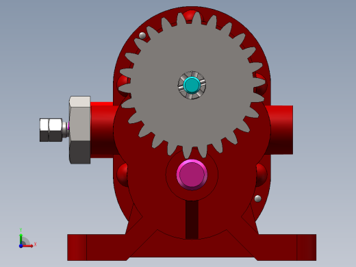 齿轮油泵装配体前视缩略图
