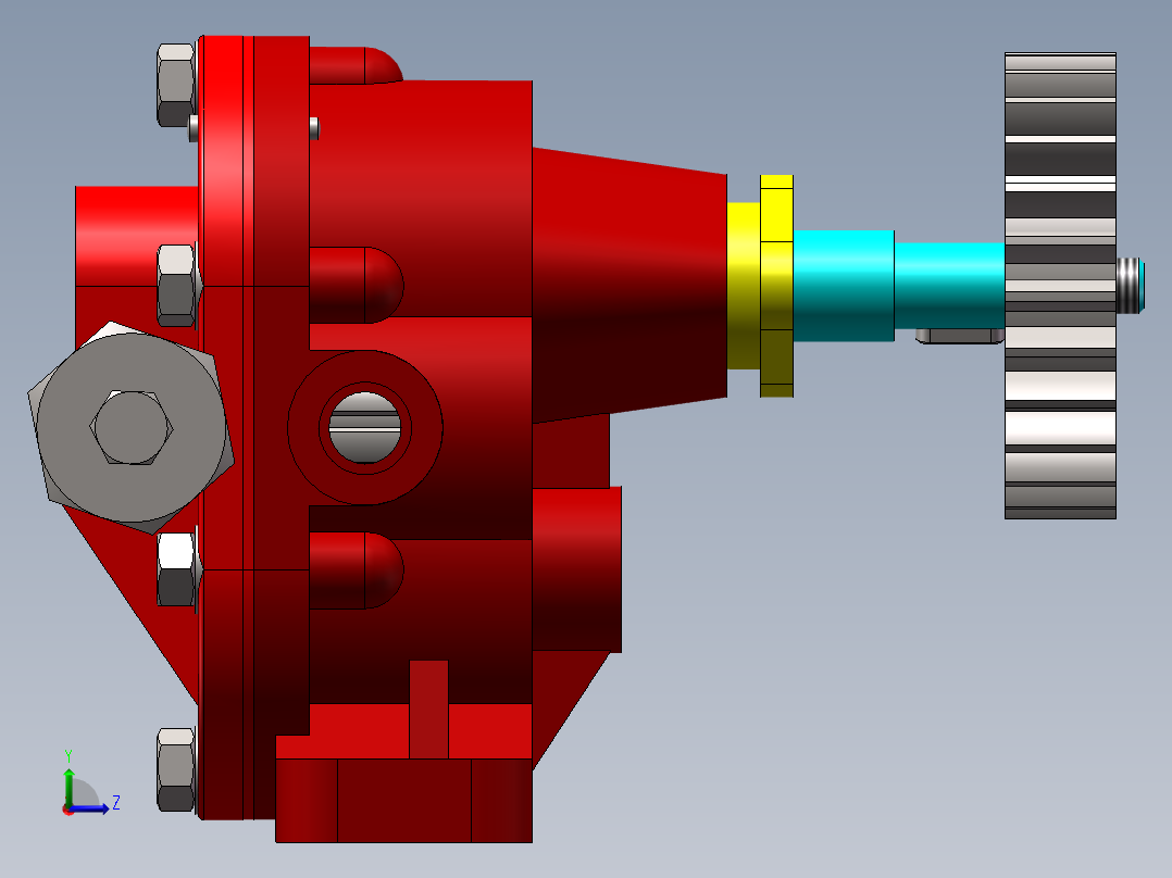 齿轮油泵装配体左视图