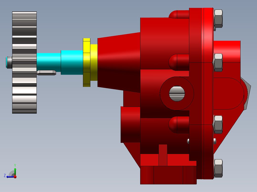 齿轮油泵装配体右视图