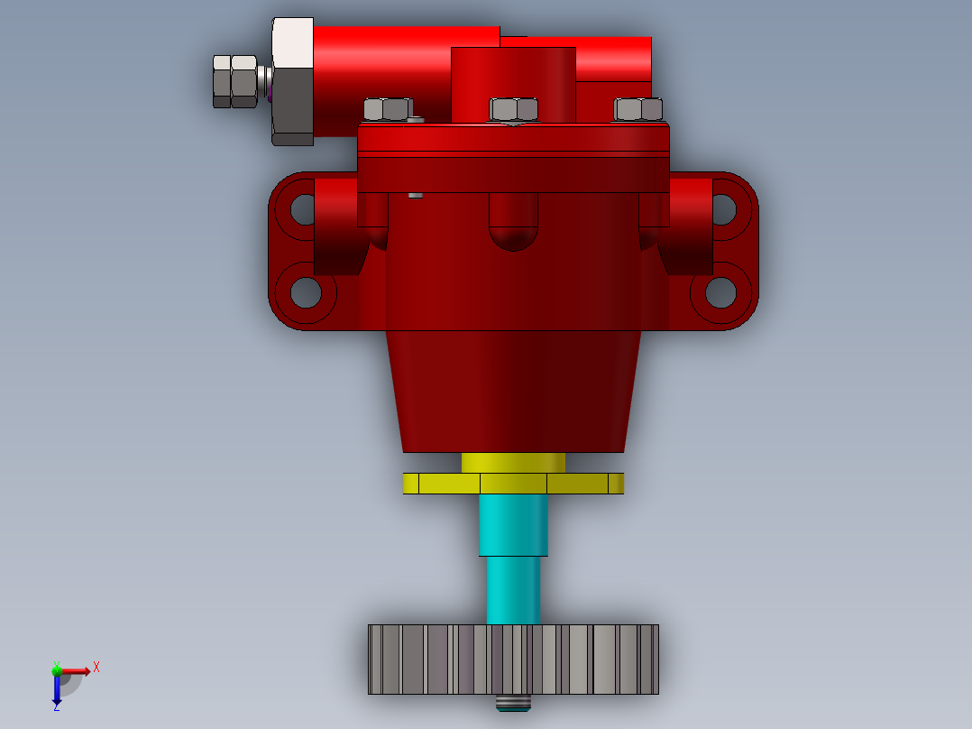 齿轮油泵装配体俯视图