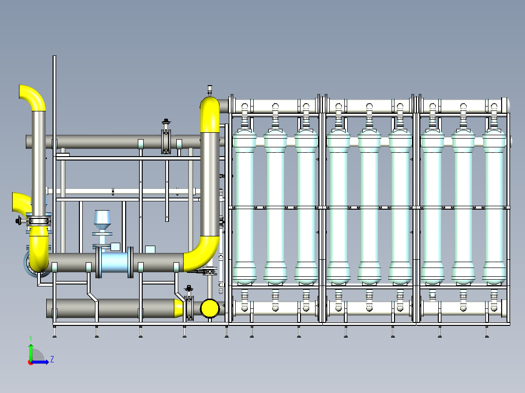 100立方米超滤设备左视图