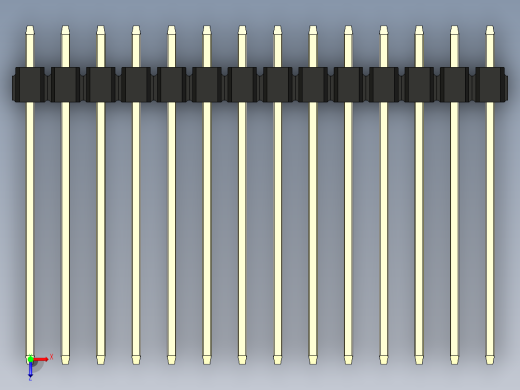 彩色公头100mil（2.54mm）系列-DS1021_black_3x14p_100mil_Type19_rev1.0俯视缩略图