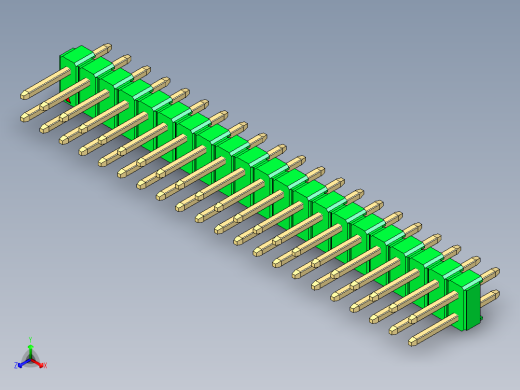彩色公头100mil（2.54mm）系列-DS1021_green_2x21p_100mil_Type1_rev1.0