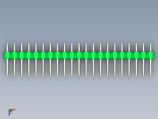 彩色公头100mil（2.54mm）系列-DS1021_green_2x21p_100mil_Type1_rev1.0俯视缩略图