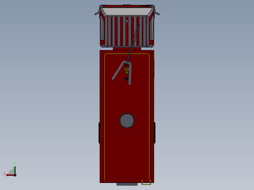 5.消防车 3d模型图纸后视图