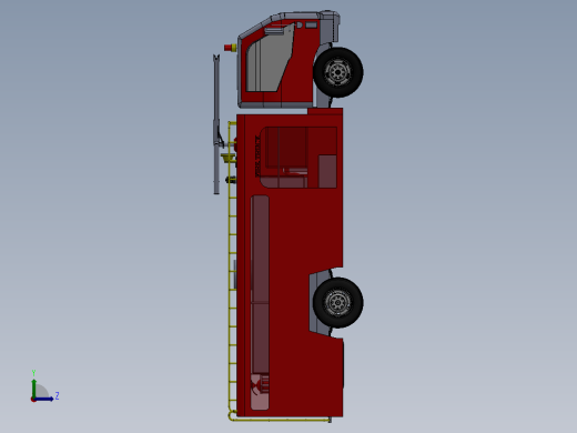 5.消防车 3d模型图纸左视缩略图