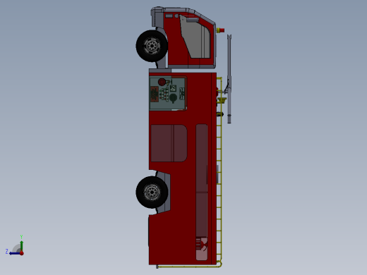 5.消防车 3d模型图纸右视缩略图
