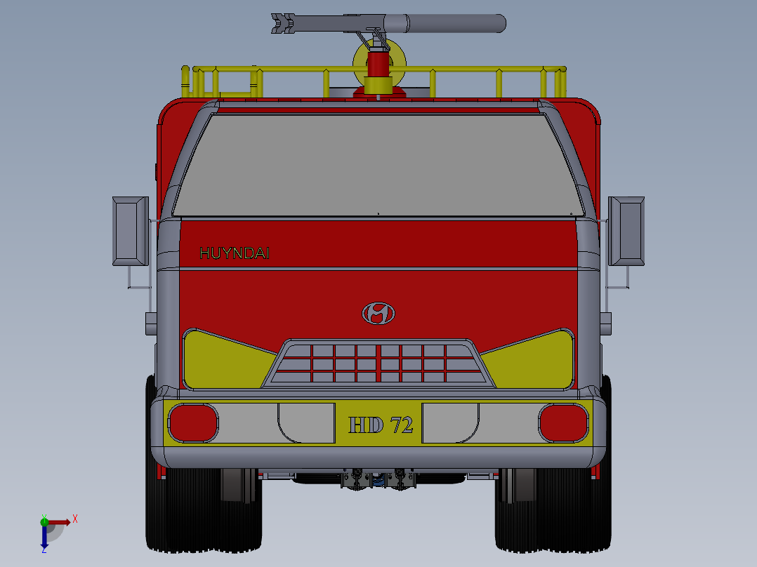 5.消防车 3d模型图纸俯视图