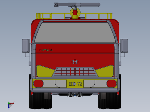 5.消防车 3d模型图纸俯视缩略图