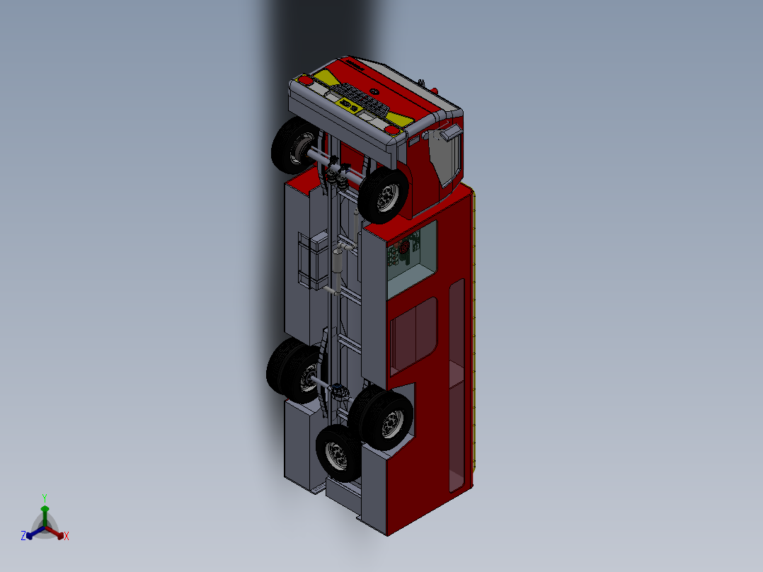 5.消防车 3d模型图纸正等轴测图