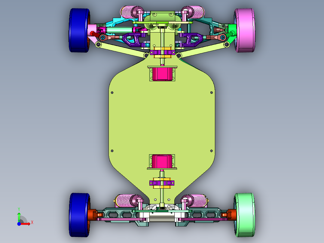 四轮独立悬挂智能遥控车前视图