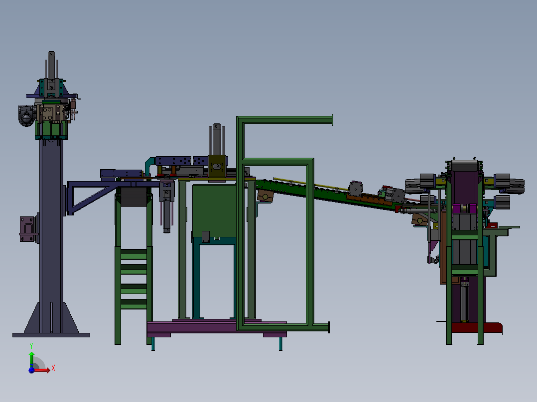 高度自动化灌装生产线前视图