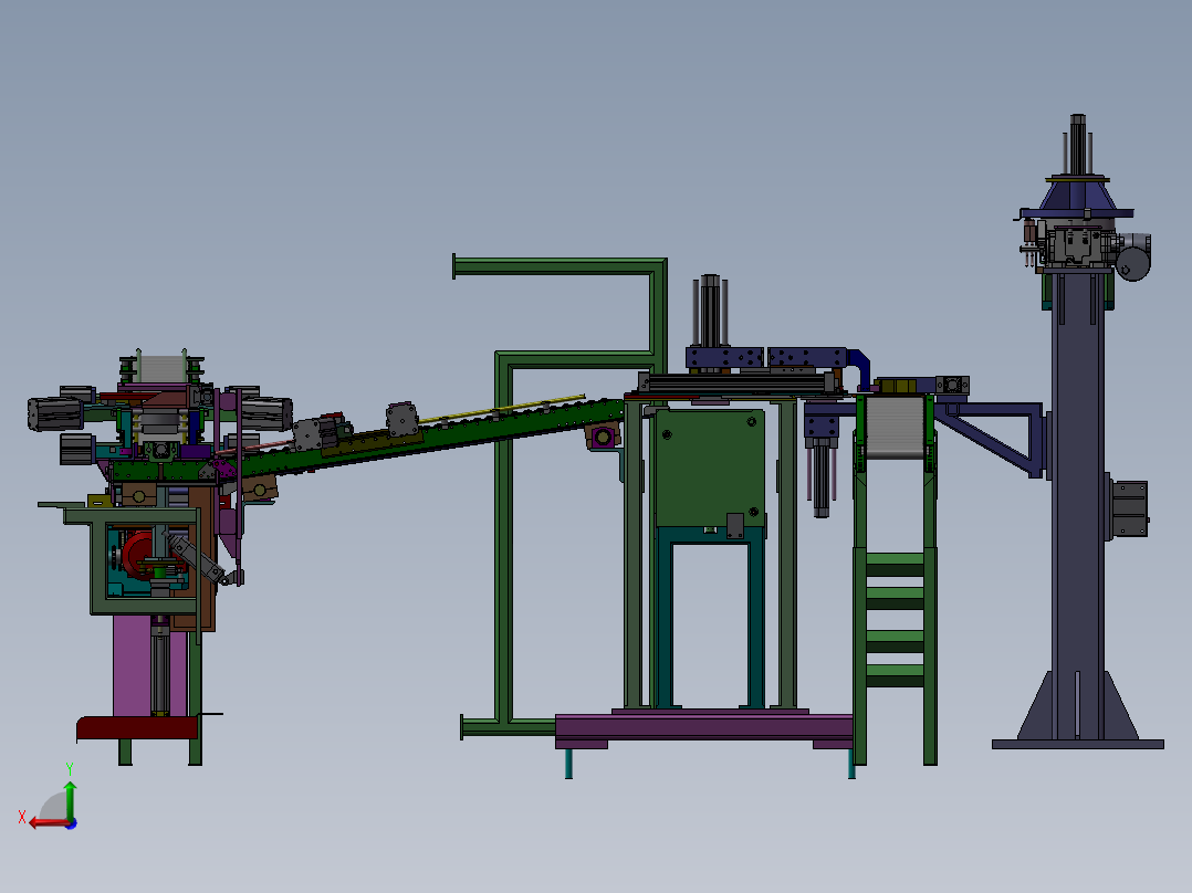 高度自动化灌装生产线后视图