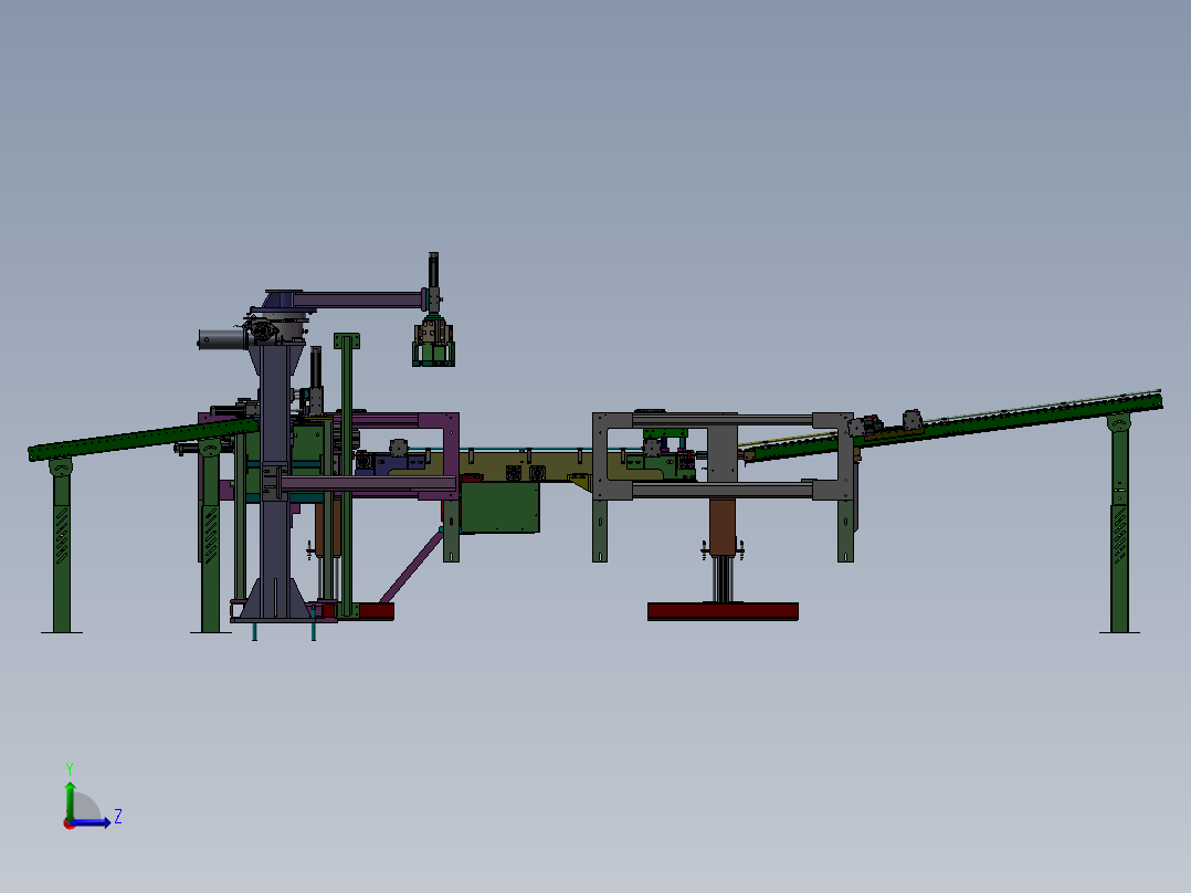 高度自动化灌装生产线左视图