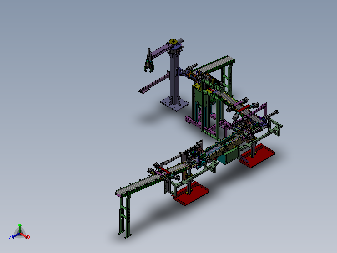 高度自动化灌装生产线正等轴测图