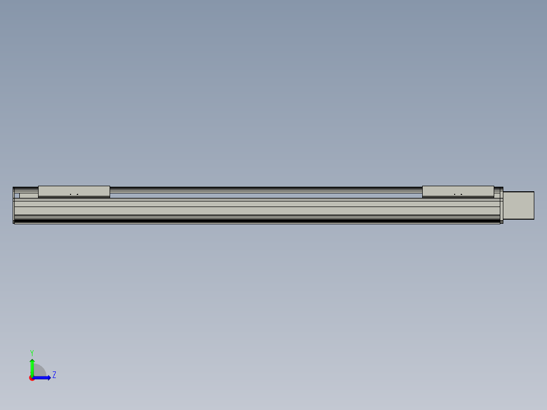 直线模组LHB21-L40-S1200-L(B)设计图纸左视图