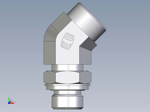 卡套式工业通用硬管接头EO_Adjustable_locknut_45_deg_elbow_VEE18LROMDCF前视缩略图
