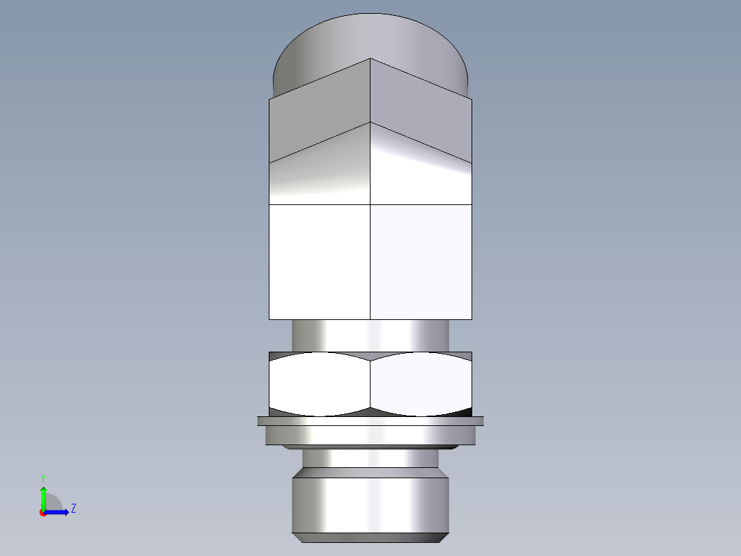 卡套式工业通用硬管接头EO_Adjustable_locknut_45_deg_elbow_VEE18LROMDCF左视图