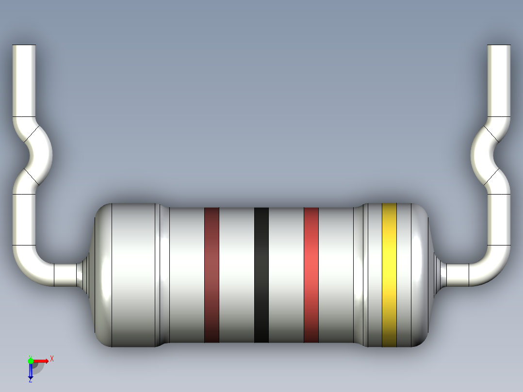 无源元件封装-RES-1W-HH-MO俯视图