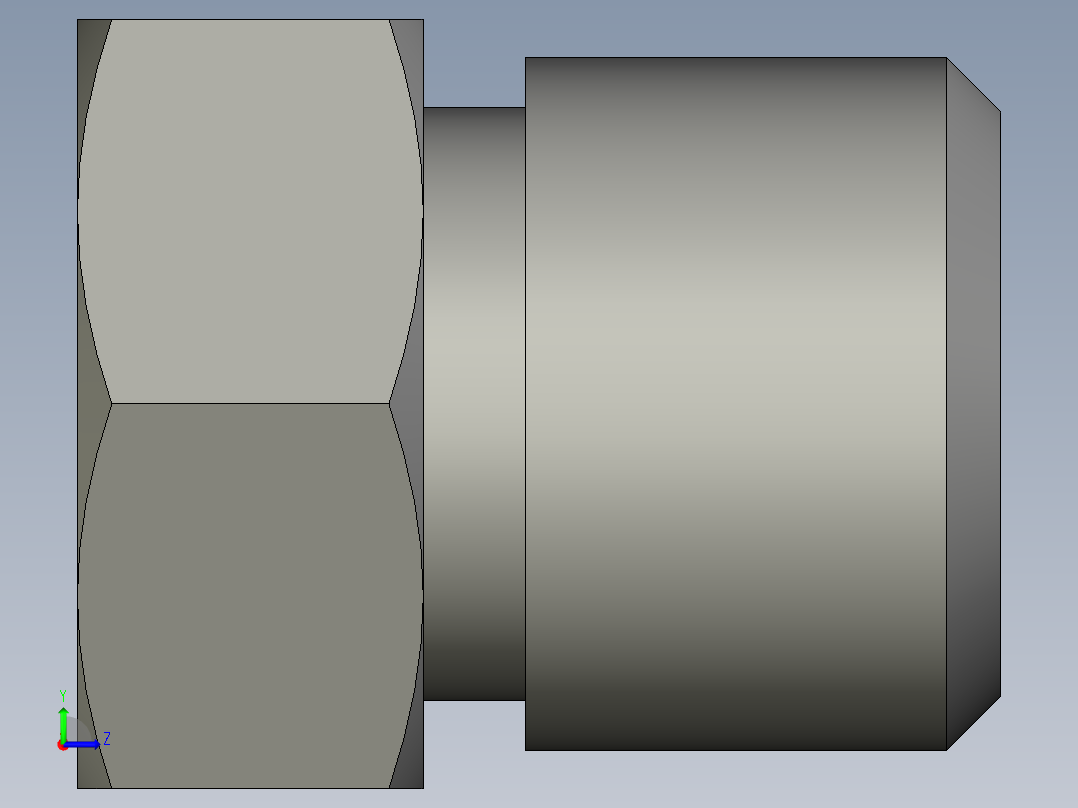 卡套式工业通用硬管接头6_pnu-s左视图