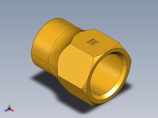 扩口式工业通用硬管接头Long Forged Nut 14FL-10正等轴测缩略图