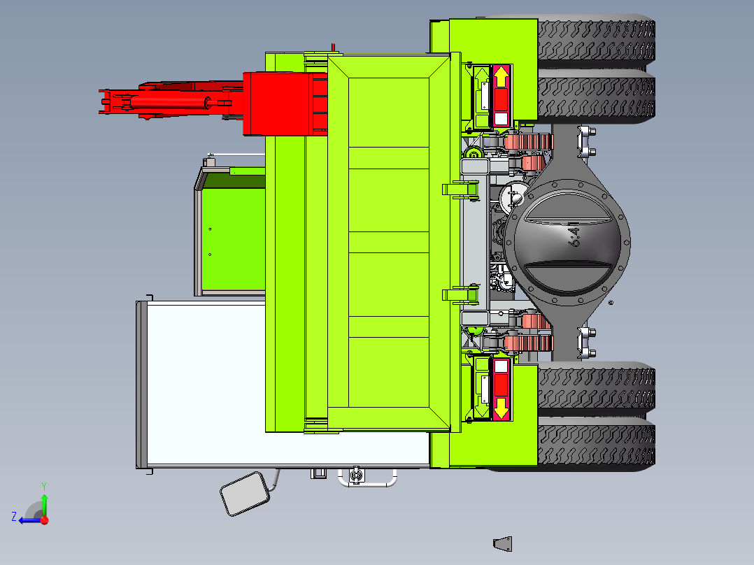 轮式随车挖右视图