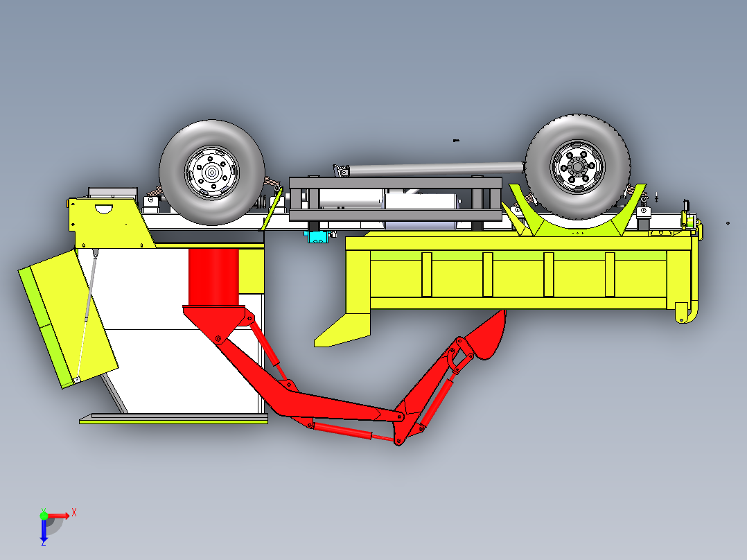 轮式随车挖俯视图
